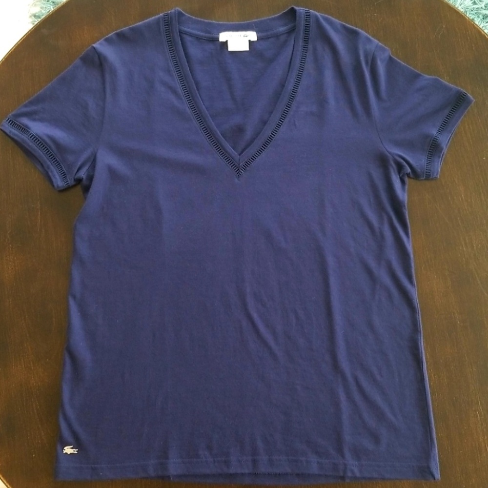 Lacoste Navy V-neck T-shirt
